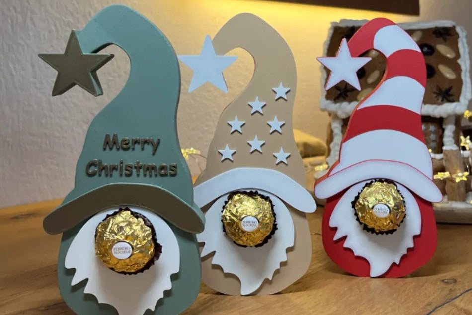 Soporte decorativo navideño para bombones Ferrero Rocher.
