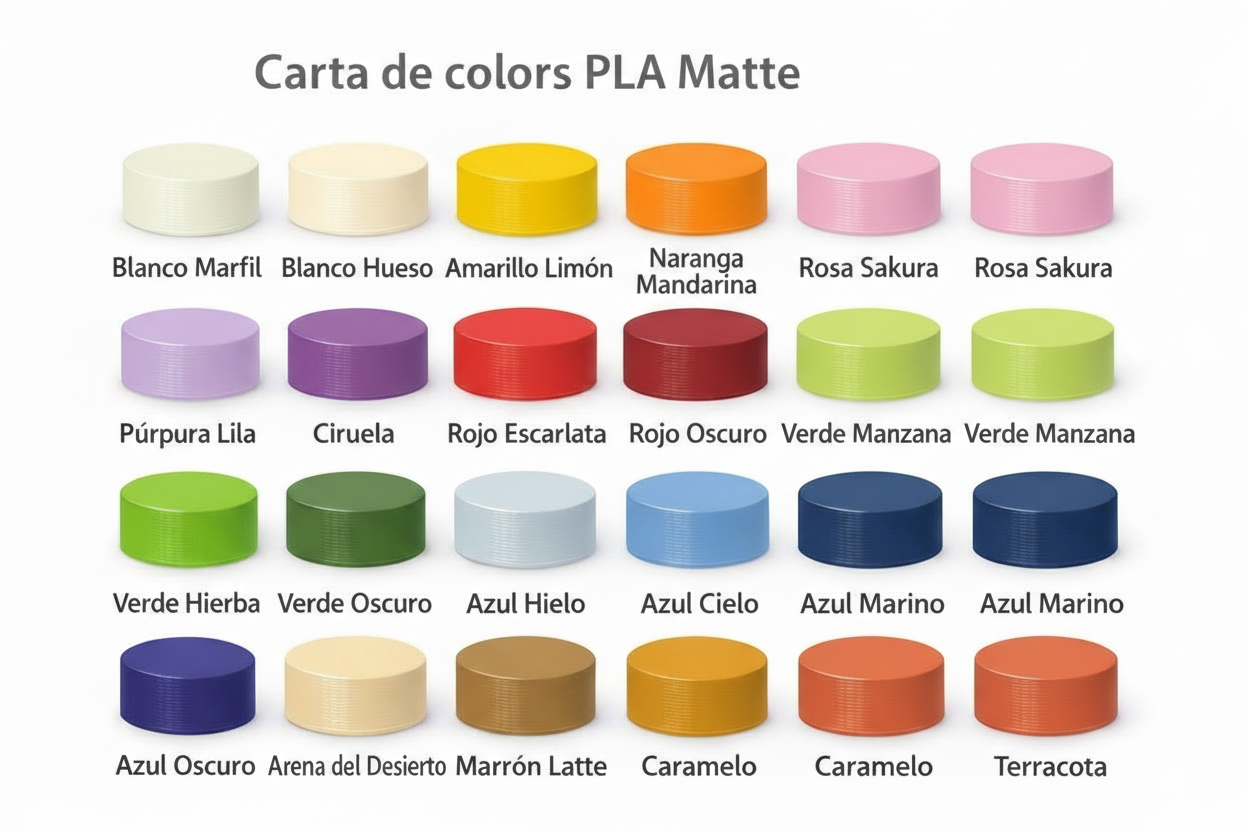 Carta colores PLA